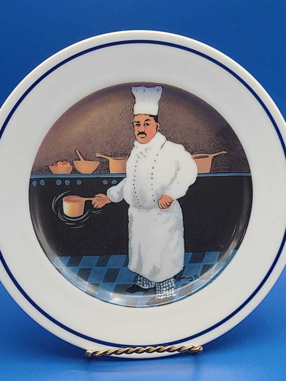 6 Williams Sonoma Guy Buffet Vintage Chef Series Dessert Salad Plates - Picture 8 of 14